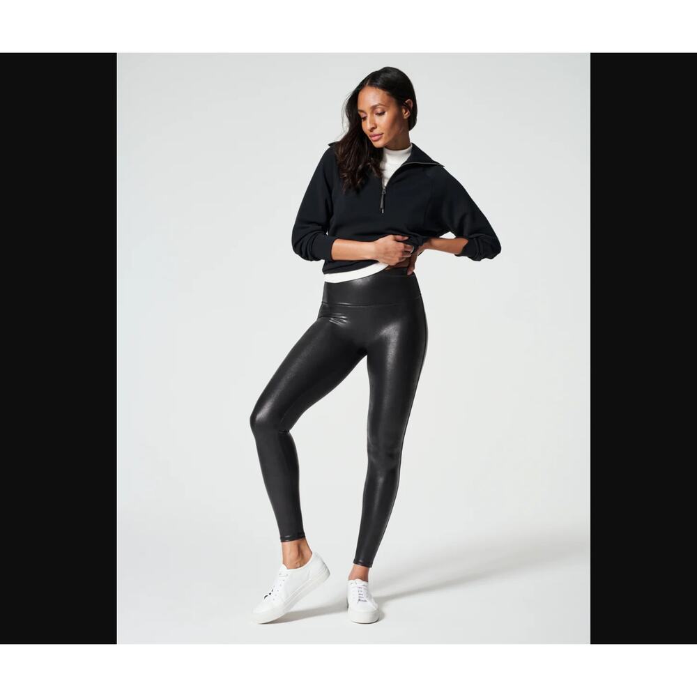 SPANX Faux Leather Leggings – Black – Large Petite – NWT